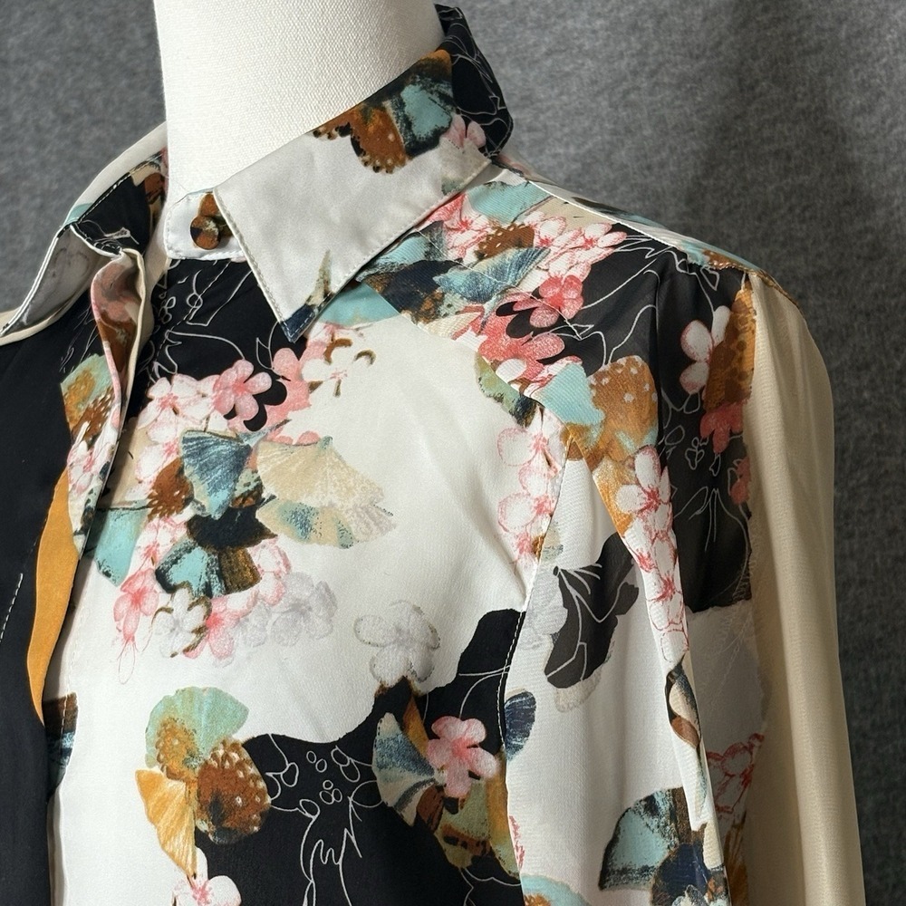 3.1 Phillip Lim for Target Womens XS Blouse Floral Mixed Print Long Sleeve - Picture 5 of 11